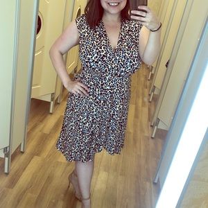 BCBG leopard wrap dress